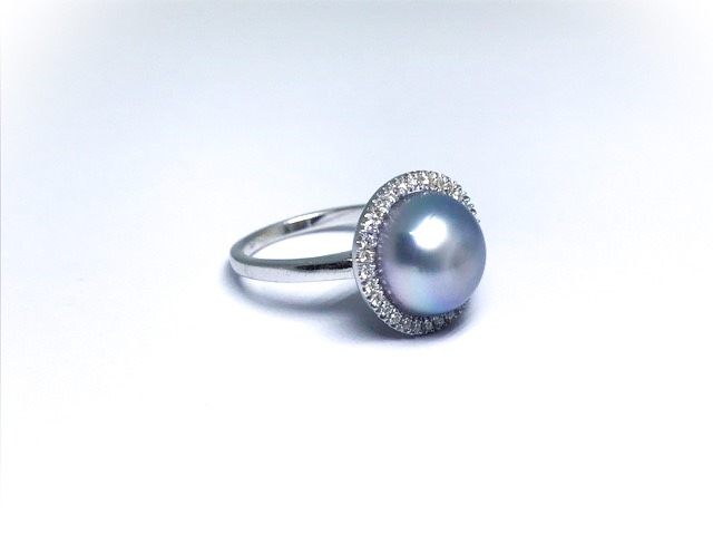 tahitian pearl and diamond ring