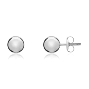 9ct White Gold 6mm Polished Ball Studs